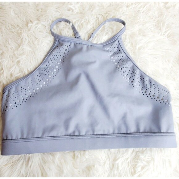 Victoria Sport Tops - Women’s Victoria Sport Cutout Lined Halter Style Steel Gray Sz S NWOT